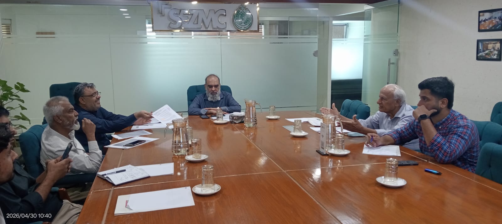 A weekly progress review meeting was held to assess progress on the 10 MGD Water Supply Project at Dhabeji SEZ, with contractors presenting key updates on ongoing activities. The discussion also highlighted the importance of reliable utility infrastructure in supporting industrial operations and facilitating sustainable project development.